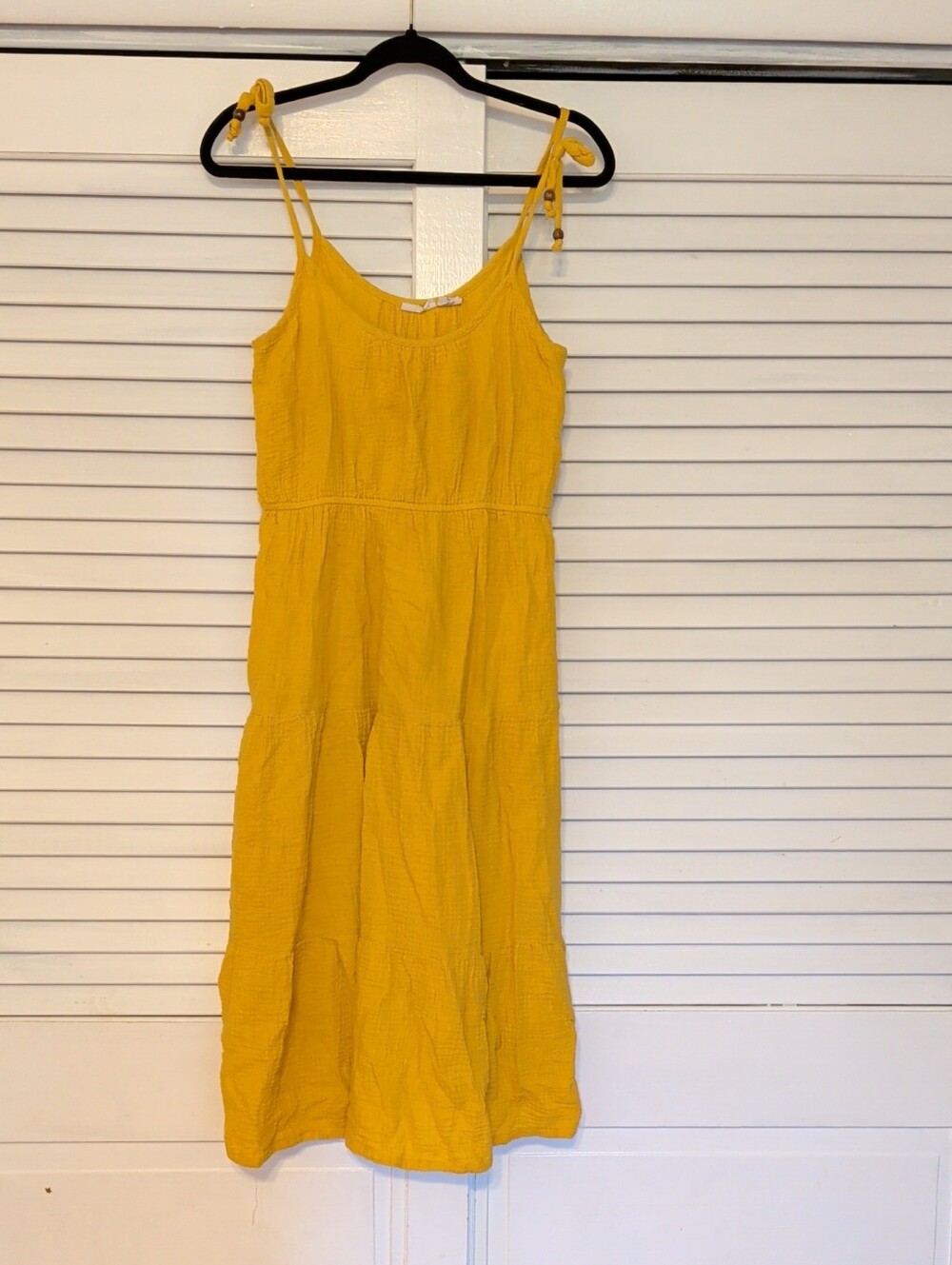 Lucky Brand Yellow Tie-Shoulder Maxi Dress